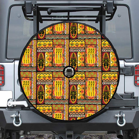 Sunset Ethnic African Tribal Print Tire Cover With Camera Hole