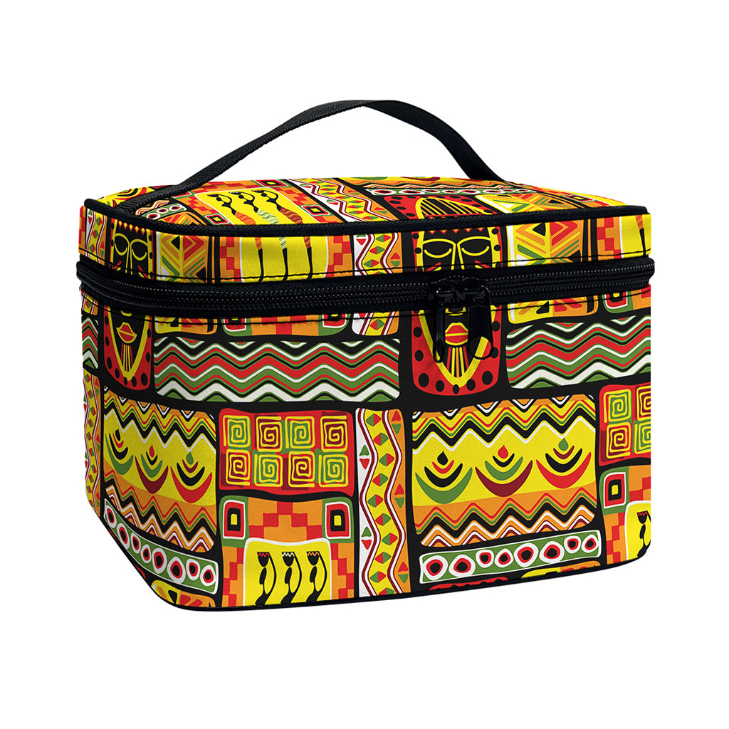 Sunset Ethnic African Tribal Print Travel Makeup Bag