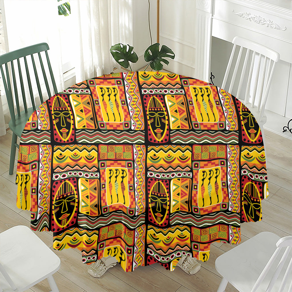Sunset Ethnic African Tribal Print Waterproof Round Tablecloth