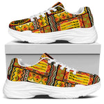 Sunset Ethnic African Tribal Print White Chunky Shoes