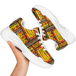 Sunset Ethnic African Tribal Print White Chunky Shoes