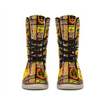 Sunset Ethnic African Tribal Print Winter Boots