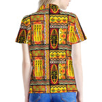 Sunset Ethnic African Tribal Print Women's Polo Shirt