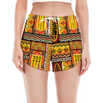 Sunset Ethnic African Tribal Print Women's Split Running Shorts