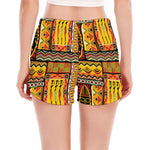 Sunset Ethnic African Tribal Print Women's Split Running Shorts