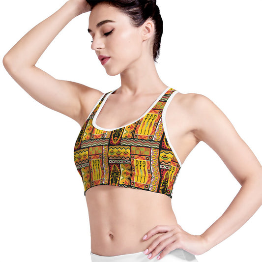 Sunset Ethnic African Tribal Print Women's Sports Bra