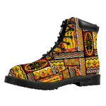 Sunset Ethnic African Tribal Print Work Boots