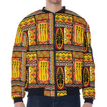 Sunset Ethnic African Tribal Print Zip Sleeve Bomber Jacket