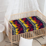 Sunset Hibiscus Palm Tree Pattern Print Baby Crib Sheet