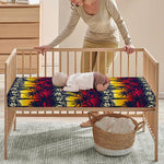 Sunset Hibiscus Palm Tree Pattern Print Baby Crib Sheet