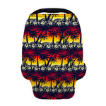 Sunset Hibiscus Palm Tree Pattern Print Baby Seat Cover