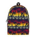 Sunset Hibiscus Palm Tree Pattern Print School Backpack
