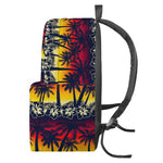 Sunset Hibiscus Palm Tree Pattern Print Backpack