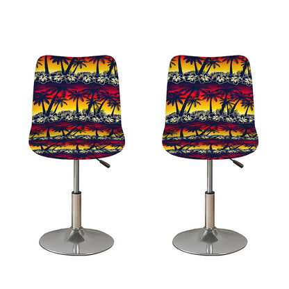 Sunset Hibiscus Palm Tree Pattern Print Bar Stool Covers