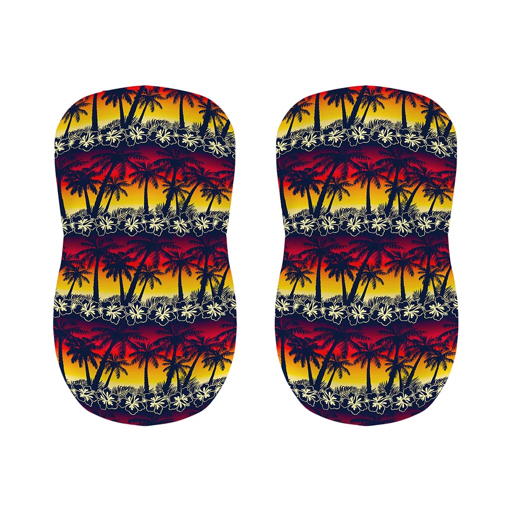 Sunset Hibiscus Palm Tree Pattern Print Bar Stool Covers