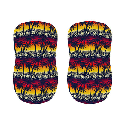 Sunset Hibiscus Palm Tree Pattern Print Bar Stool Covers