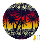 Sunset Hibiscus Palm Tree Pattern Print Basketball