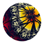 Sunset Hibiscus Palm Tree Pattern Print Basketball