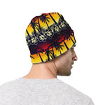 Sunset Hibiscus Palm Tree Pattern Print Beanie