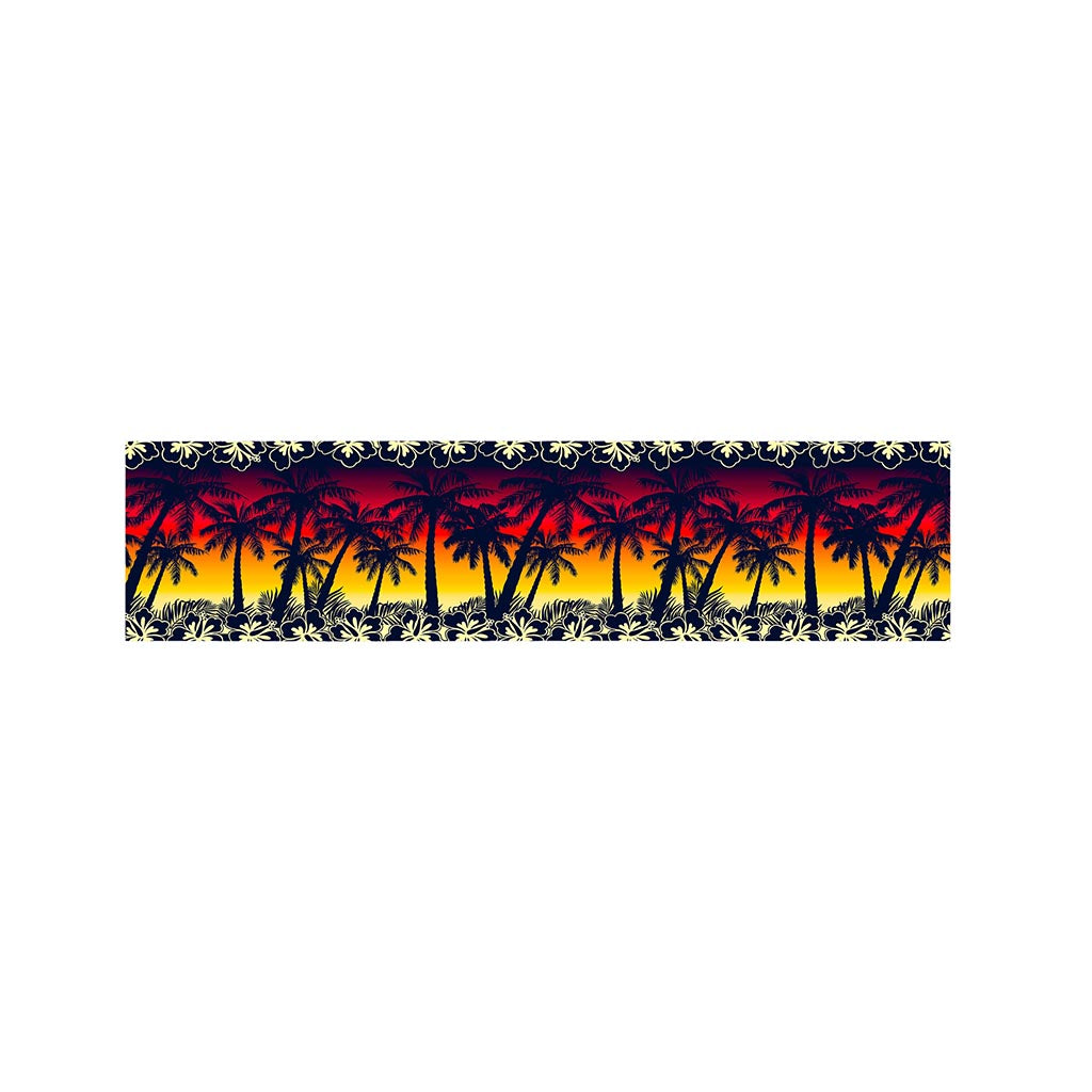 Sunset Hibiscus Palm Tree Pattern Print Bed Runner
