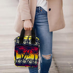 Sunset Hibiscus Palm Tree Pattern Print Bible Tote Bag