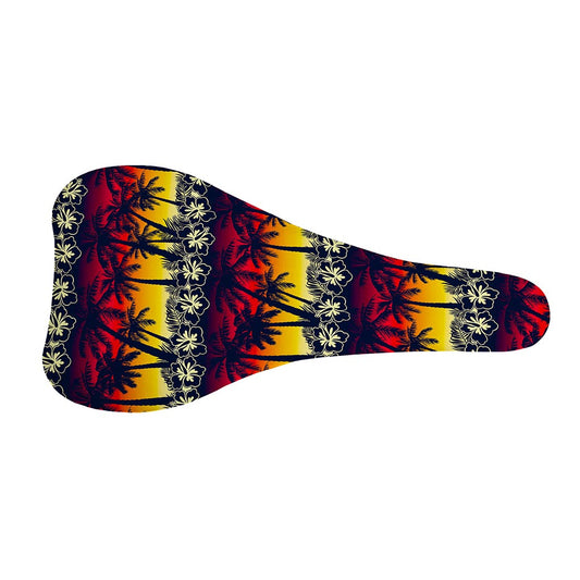Sunset Hibiscus Palm Tree Pattern Print Bicycle Seat Cover