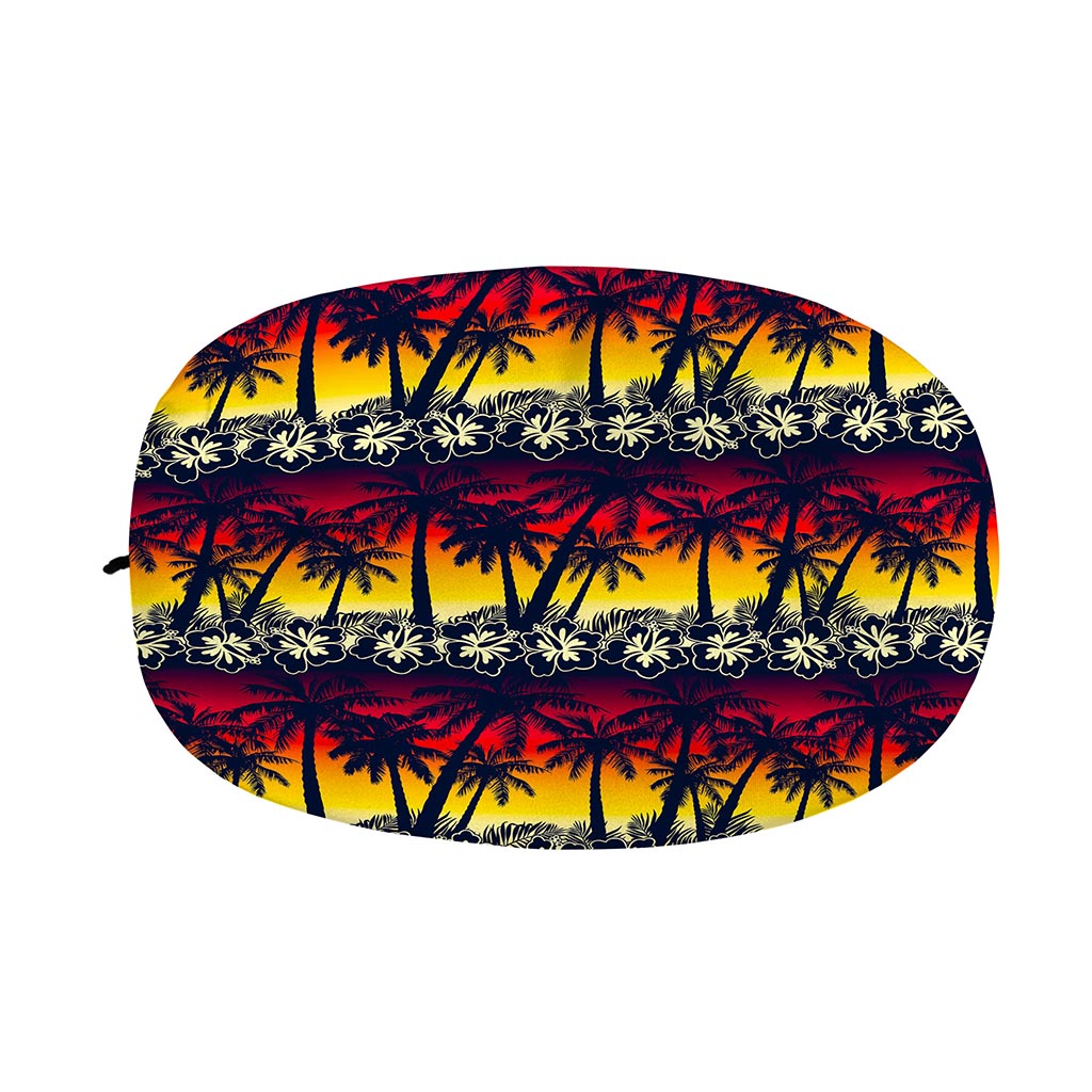 Sunset Hibiscus Palm Tree Pattern Print Car Side Mirror Covers