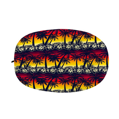 Sunset Hibiscus Palm Tree Pattern Print Car Side Mirror Covers