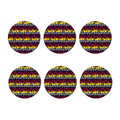 Sunset Hibiscus Palm Tree Pattern Print Coaster Set
