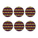 Sunset Hibiscus Palm Tree Pattern Print Coaster Set