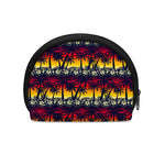 Sunset Hibiscus Palm Tree Pattern Print Coin Purse