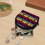 Sunset Hibiscus Palm Tree Pattern Print Coin Purse