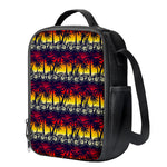 Sunset Hibiscus Palm Tree Pattern Print Crossbody Lunch Bag