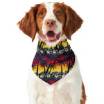 Sunset Hibiscus Palm Tree Pattern Print Dog Bandana