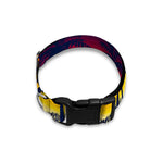 Sunset Hibiscus Palm Tree Pattern Print Dog Collar