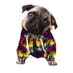 Sunset Hibiscus Palm Tree Pattern Print Dog Zip Up Hoodie