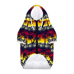 Sunset Hibiscus Palm Tree Pattern Print Dog Zip Up Hoodie