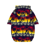 Sunset Hibiscus Palm Tree Pattern Print Dog Zip Up Hoodie