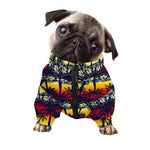 Sunset Hibiscus Palm Tree Pattern Print Dog Zip Up Jacket