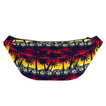 Sunset Hibiscus Palm Tree Pattern Print Fanny Pack