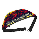 Sunset Hibiscus Palm Tree Pattern Print Fanny Pack