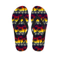 Sunset Hibiscus Palm Tree Pattern Print Flip Flops