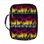 Sunset Hibiscus Palm Tree Pattern Print Front Pocket Bible Bag