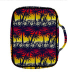 Sunset Hibiscus Palm Tree Pattern Print Front Pocket Bible Bag