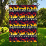 Sunset Hibiscus Palm Tree Pattern Print Garden Flag