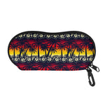 Sunset Hibiscus Palm Tree Pattern Print Glasses Case