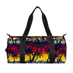 Sunset Hibiscus Palm Tree Pattern Print Gym Bag