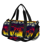 Sunset Hibiscus Palm Tree Pattern Print Gym Bag