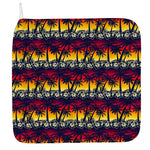 Sunset Hibiscus Palm Tree Pattern Print Hand Towel