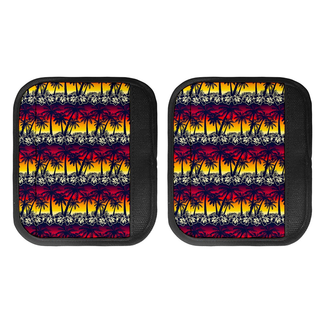 Sunset Hibiscus Palm Tree Pattern Print Handle Covers